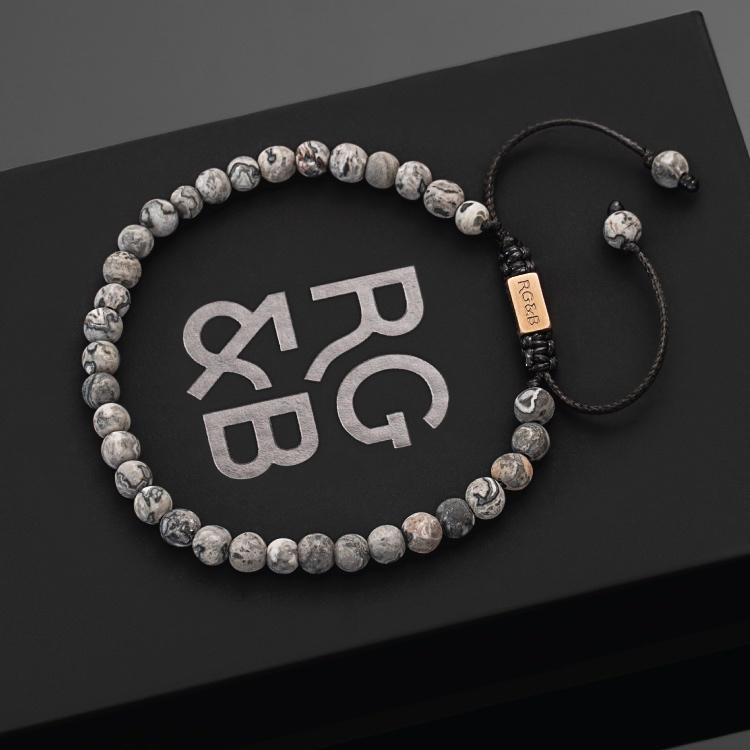 Minimal Collection - Grey Jasper Stone Bracelet